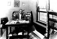 John D. Stevenson in his YMCA Office