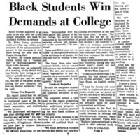 "Black Students Win Demands at College"